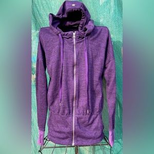 Athleta hoodie purple full zipper Circuit Jacket Ruched xsmall